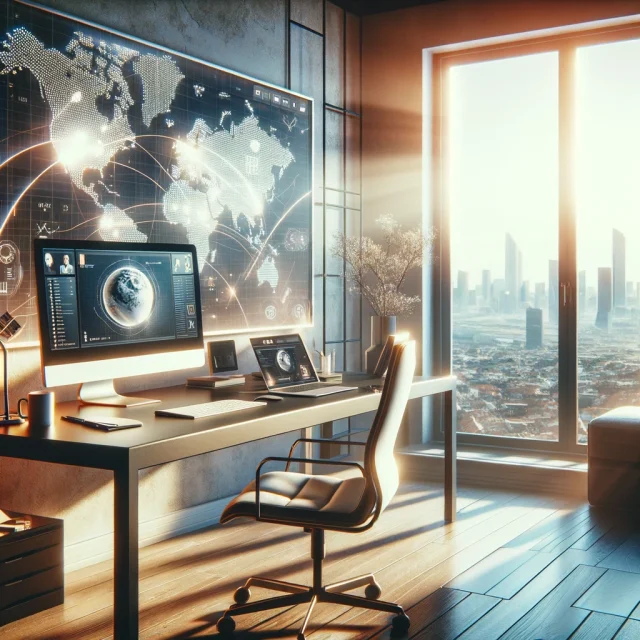 DALL·E-2024-02-16-18.39.28-Visualize-a-modern-home-office-setting-bathed-in-soft-natural-light-featuring-a-sleek-minimalist-desk-with-a-high-tech-computer-setup.-The-room-ove