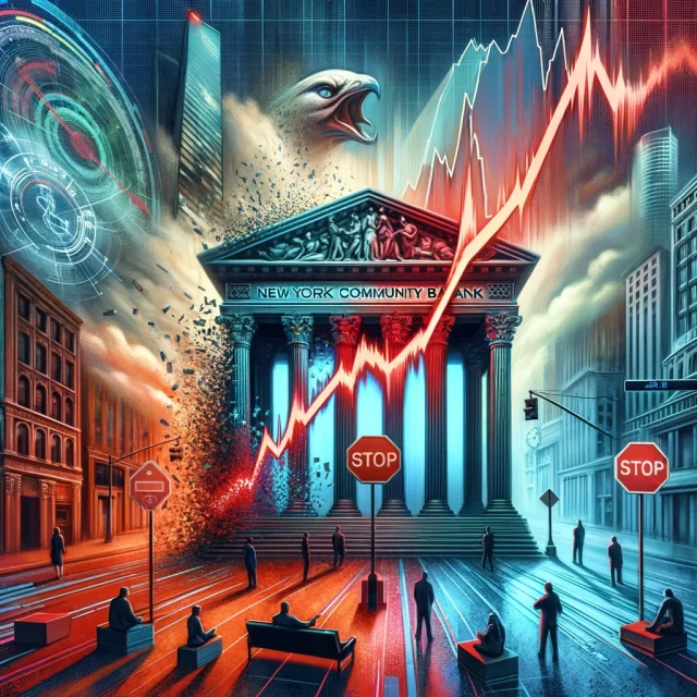 DALL·E-2024-03-06-20.27.13-A-visually-compelling-and-somewhat-urgent-image-that-captures-the-moment-trading-halts-for-New-York-Community-Bank-as-its-stock-plummets-and-the-bank-