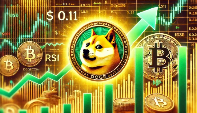 DALL·E-2024-09-21-22.17.21-A-financial-themed-image-centered-on-Dogecoin-DOGE-eyeing-a-0.11-breakout-with-a-focus-on-the-RSI-Relative-Strength-Index-signaling-a-shift.-The