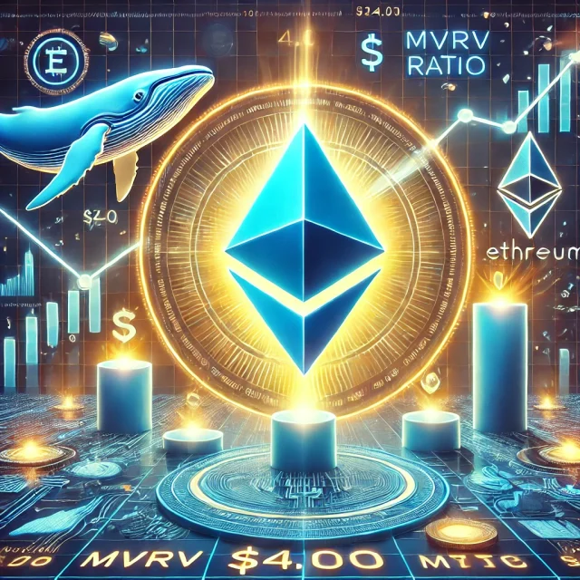 DALL·E 2024-12-05 20.27.52 - A futuristic digital illustration showcasing Ethereum's journey toward the $4,000 milestone. The image features a glowing Ethereum logo surrounded by