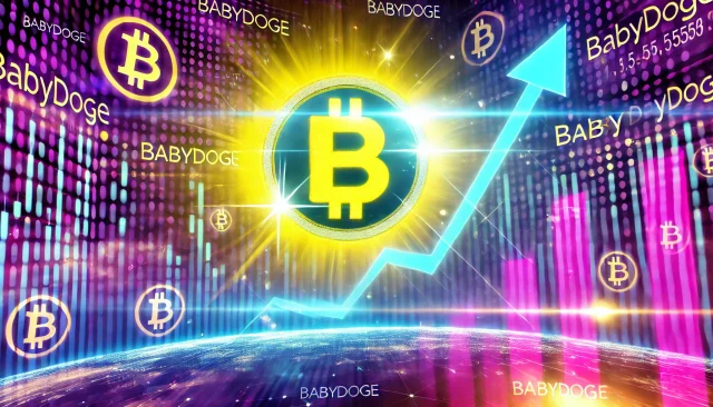 DALL·E 2024-12-10 20.24.55 - An eye-catching visual representation of BabyDoge reaching a record-breaking all-time high. The image features the BabyDoge logo glowing vibrantly, su