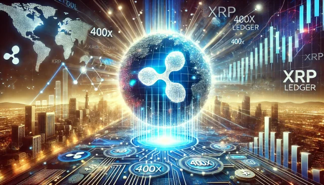 DALL·E 2025-01-21 14.06.43 - A futuristic and dynamic illustration depicting the XRP Ledger (XRPL) expanding exponentially, symbolized by digital graphs and holographic financial