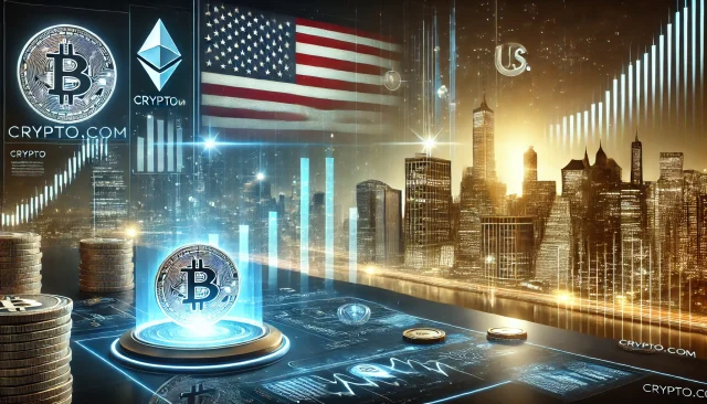 DALL·E 2025-01-22 01.21.09 - A futuristic and professional digital illustration depicting Crypto.com launching an institutional crypto investing platform in the United States. The