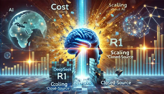 DALL·E 2025-01-27 22.27.15 - A visually striking image symbolizing the breakthrough release of DeepSeek R1, challenging long-standing assumptions about AI. The scene features a fu