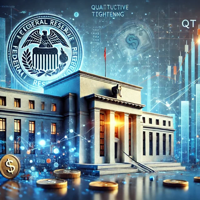 DALL·E 2025-03-17 21.08.31 - A high-quality financial-themed image representing the Federal Reserve and quantitative tightening (QT). The image should feature elements like the Fe