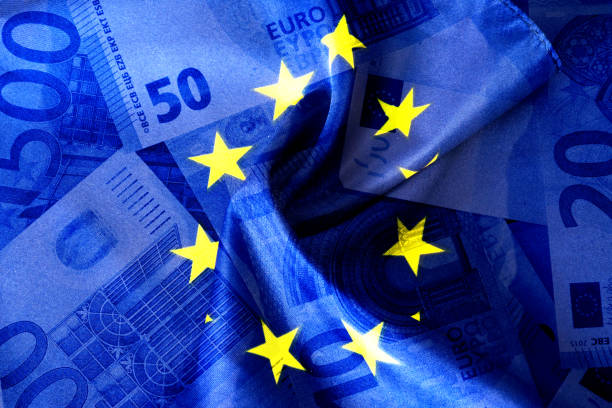 Flag of the European Union and Euro Money