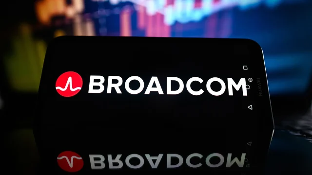 Broadcom-logo-on-celphone
