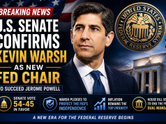 U.S. Senate Confirms Kevin Warsh as New Federal Reserve Chair Replacing Jerome Powell